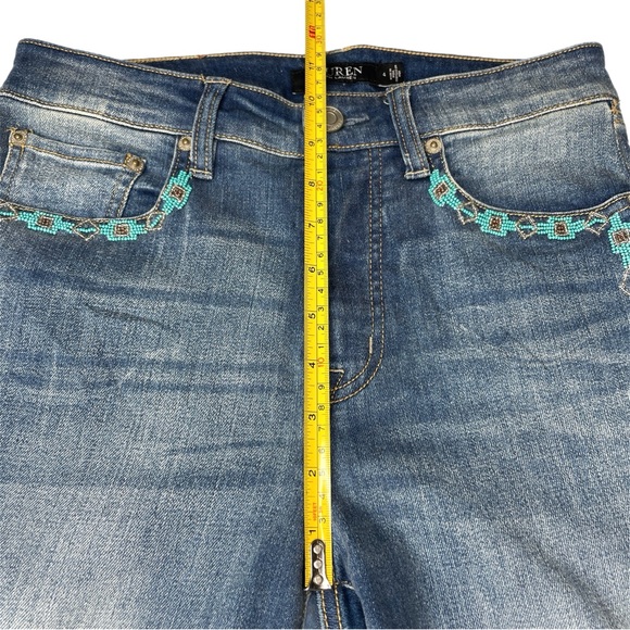 Lauren Ralph Lauren Skinny Beaded Aztec Ankle Jeans - Picture 14 of 15
